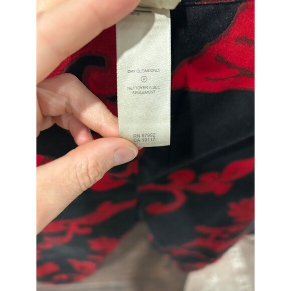 Sigrid Olsen Sport Women's Black Red Floral Print Pants Size 8 - Picture 6 of 8